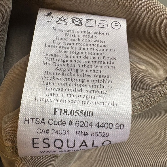 ESQUALO Silky Boxy crew neck Tunic Dress Greenish Gray 3/4 Sleeves size Small - Picture 6 of 9